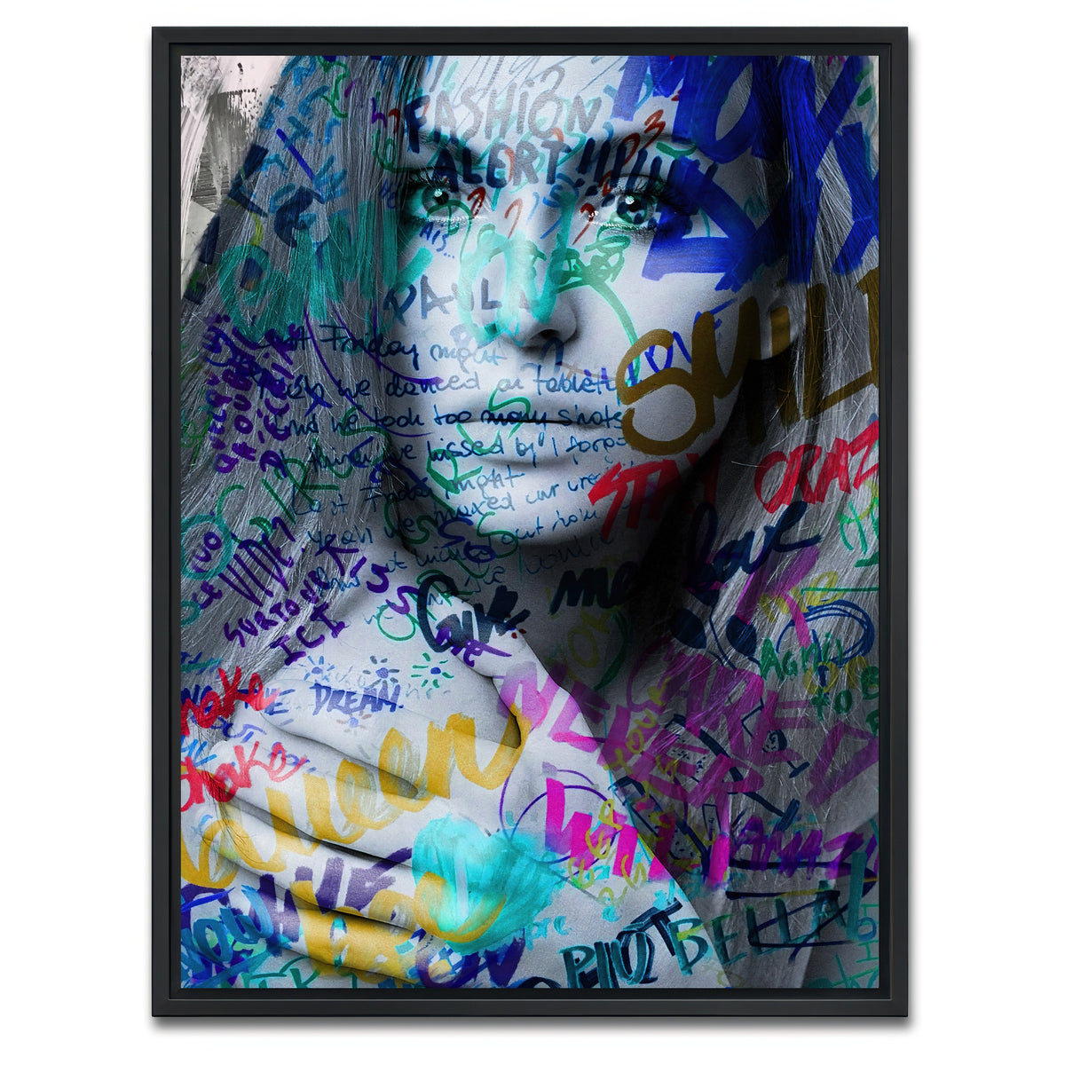 AUTO-MOCKUP WHITE | fashion alert | 1 Piece | Black Framed Canvas | group=3x4