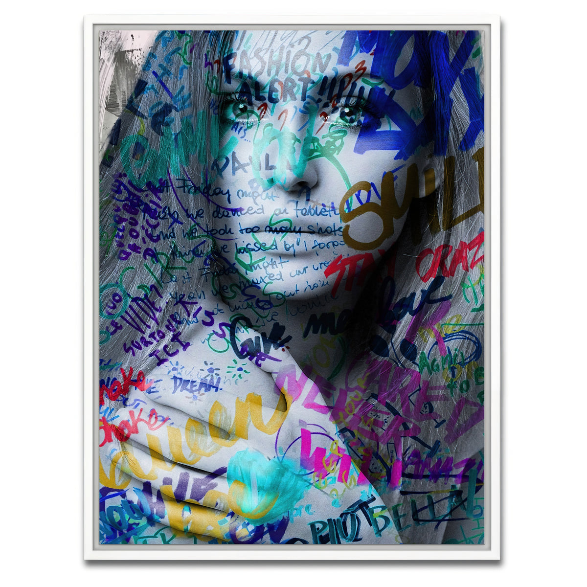 AUTO-MOCKUP WHITE | fashion alert | 1 Piece | White Framed Canvas | group=3x4