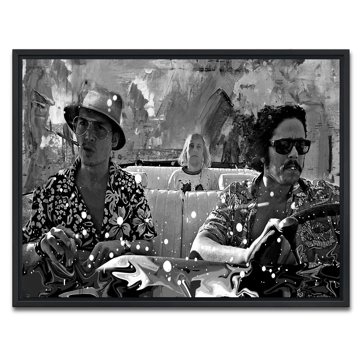 AUTO-MOCKUP WHITE | fear and loathing grayscale | 1 Piece | Black Frame | group=4x3