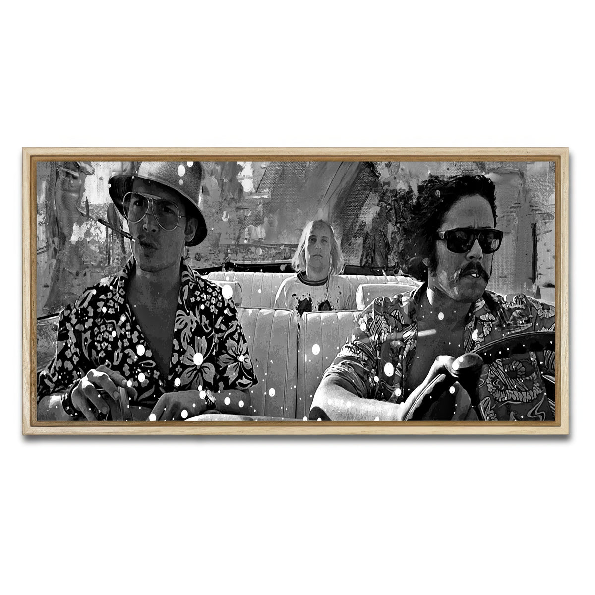 AUTO-MOCKUP WHITE | fear and loathing grayscale | 1 Piece | Natural Frame | group=2x1