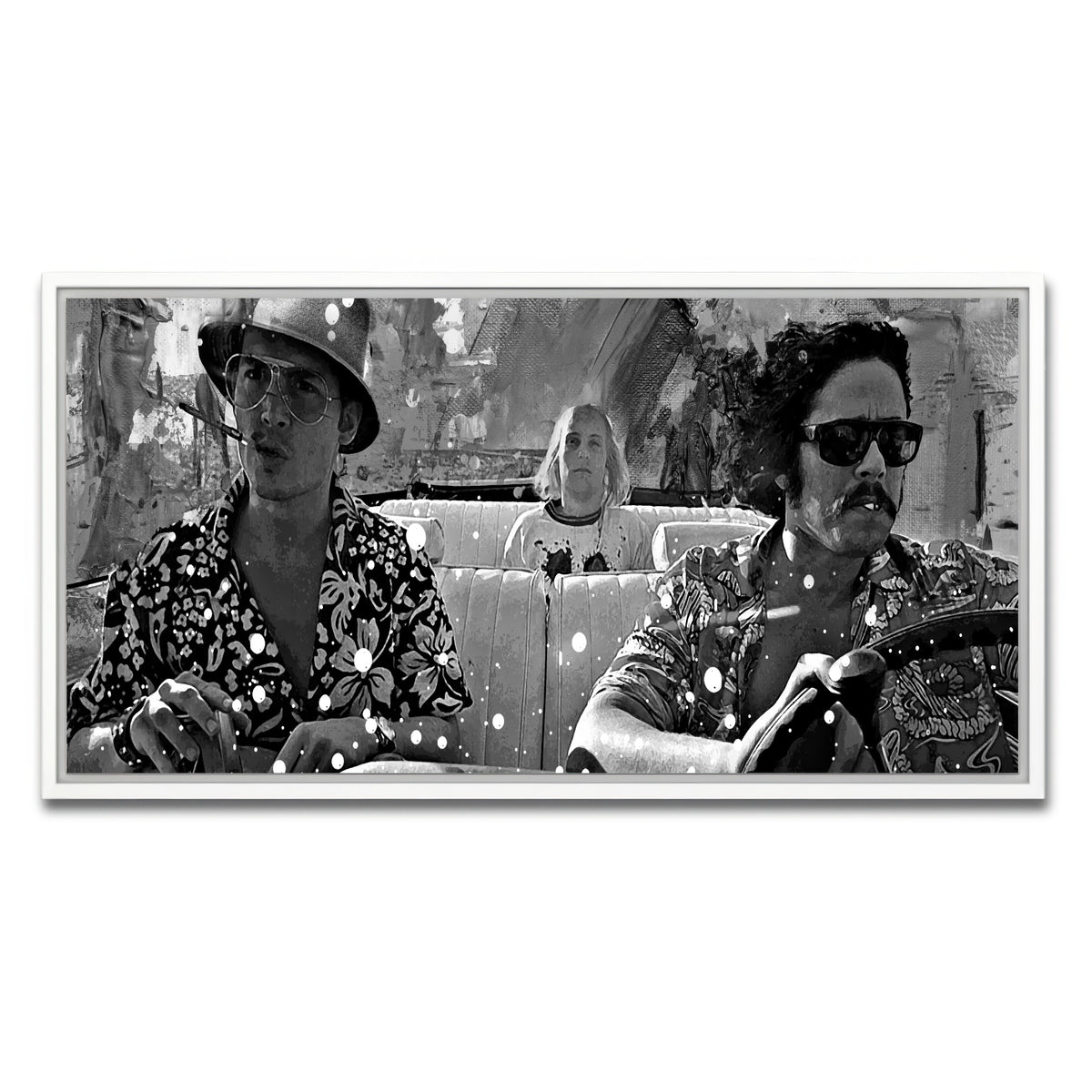 AUTO-MOCKUP WHITE | fear and loathing grayscale | 1 Piece | White Frame | group=2x1