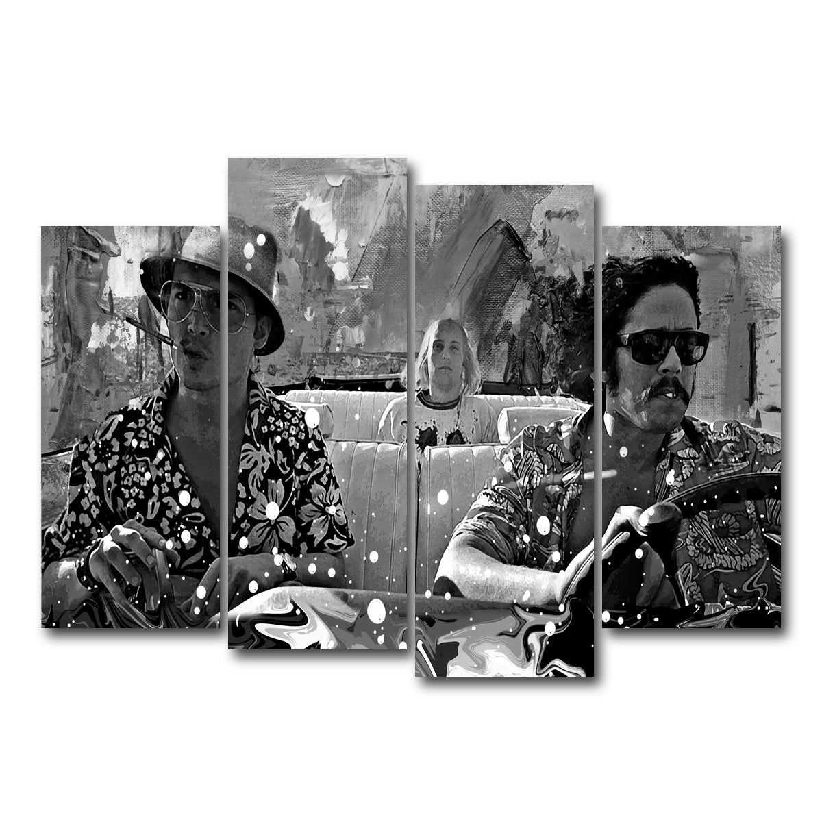 AUTO-MOCKUP WHITE | fear and loathing grayscale | 4 Piece | Gallery Wrapped | group=4_normal