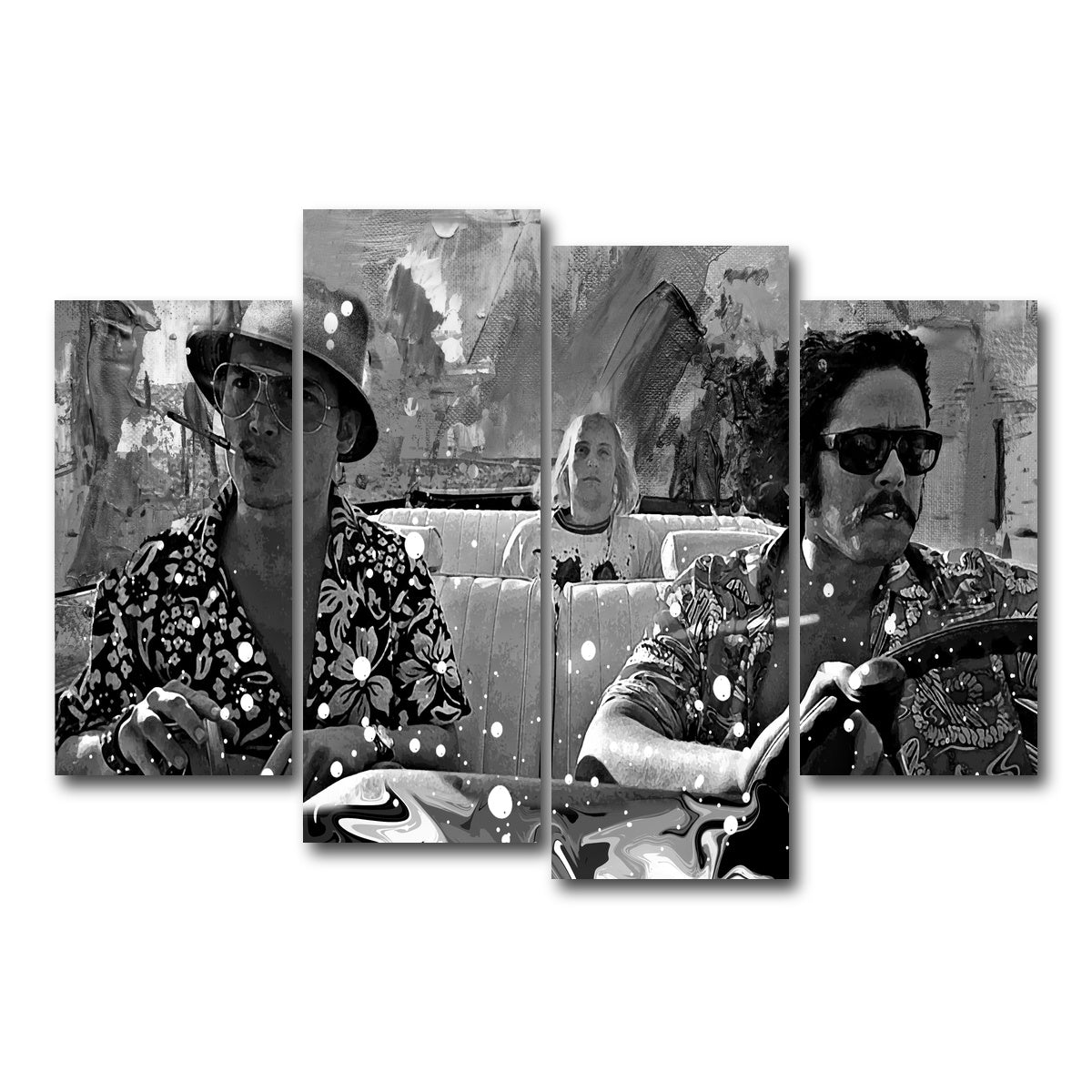 AUTO-MOCKUP WHITE | fear and loathing grayscale | 4 Piece | Gallery Wrapped | group=4_short