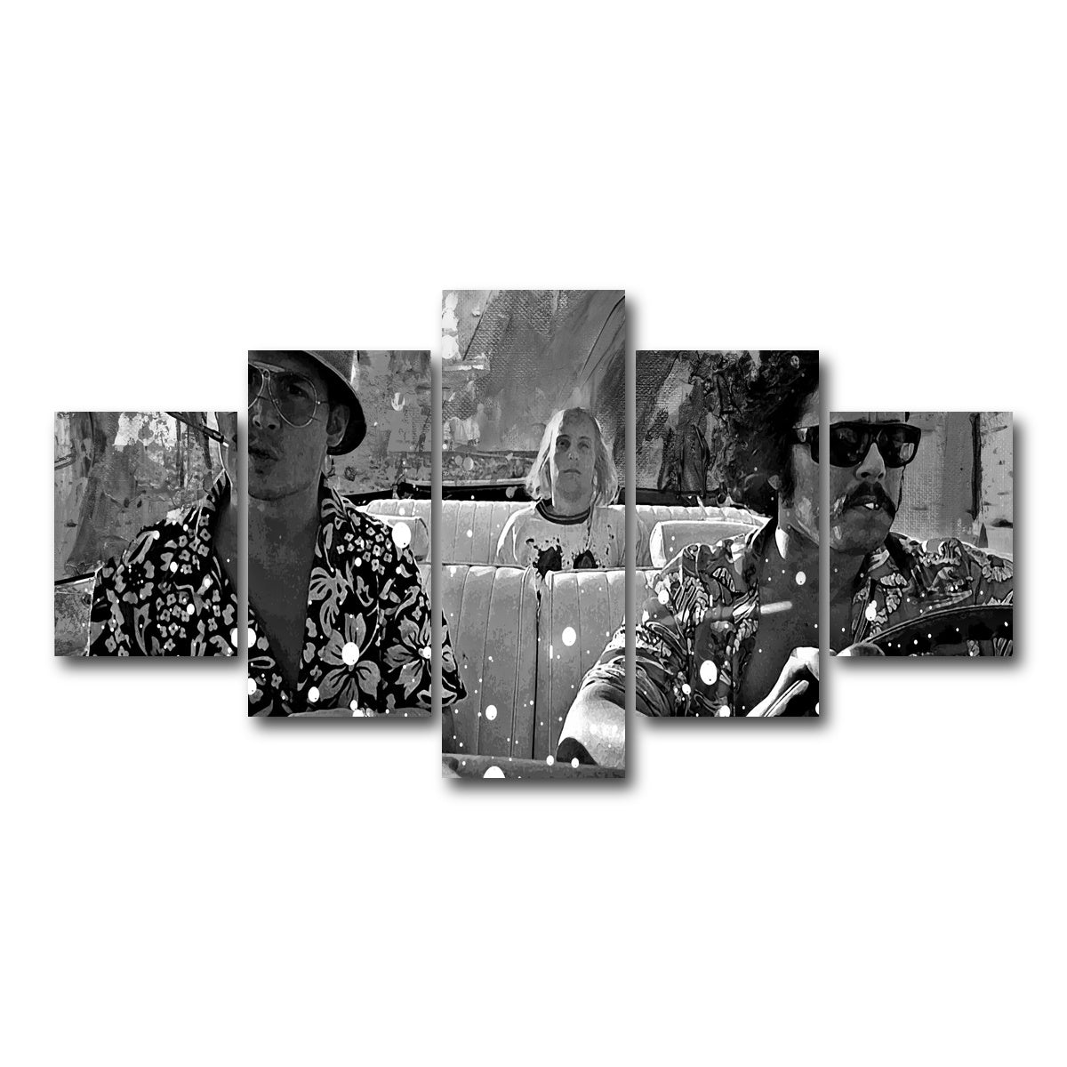 AUTO-MOCKUP WHITE | fear and loathing grayscale | 5 Piece | Gallery Wrapped | group=5_short