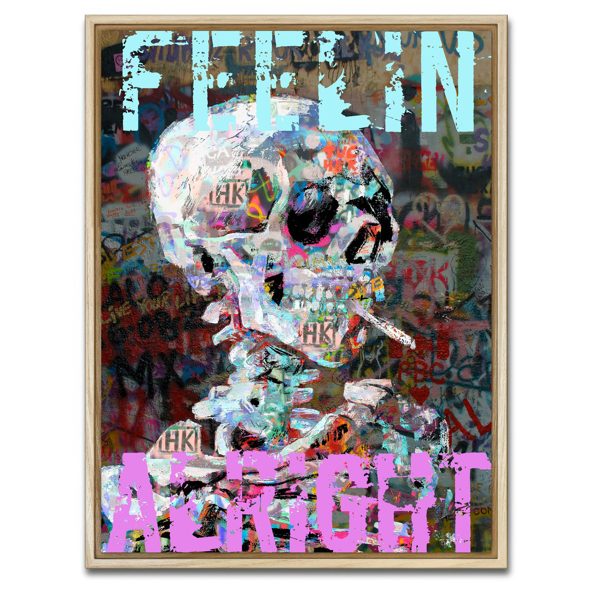 AUTO-MOCKUP WHITE | feelin alright | 1 Piece | Natural Framed Canvas | group=3x4