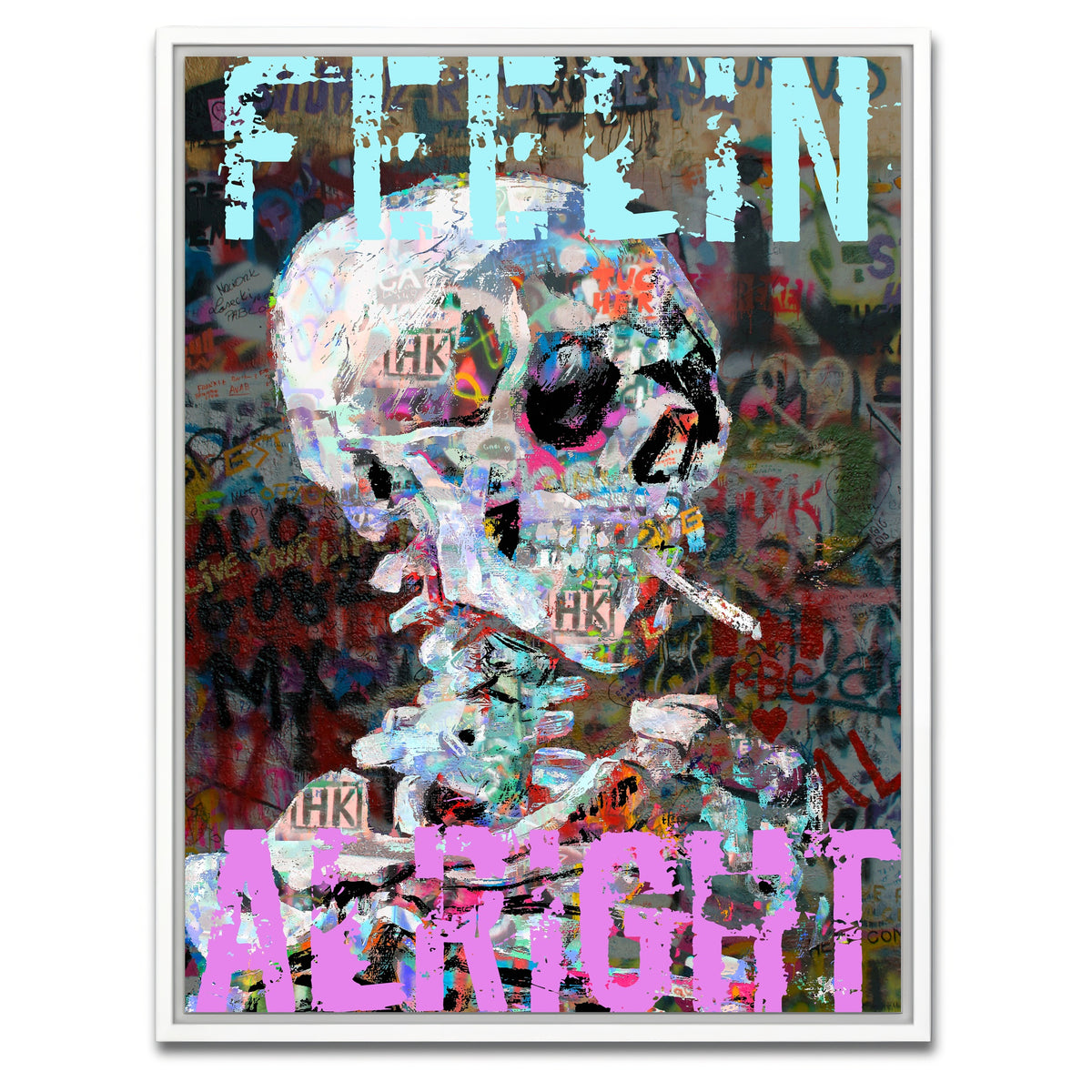 AUTO-MOCKUP WHITE | feelin alright | 1 Piece | White Framed Canvas | group=3x4