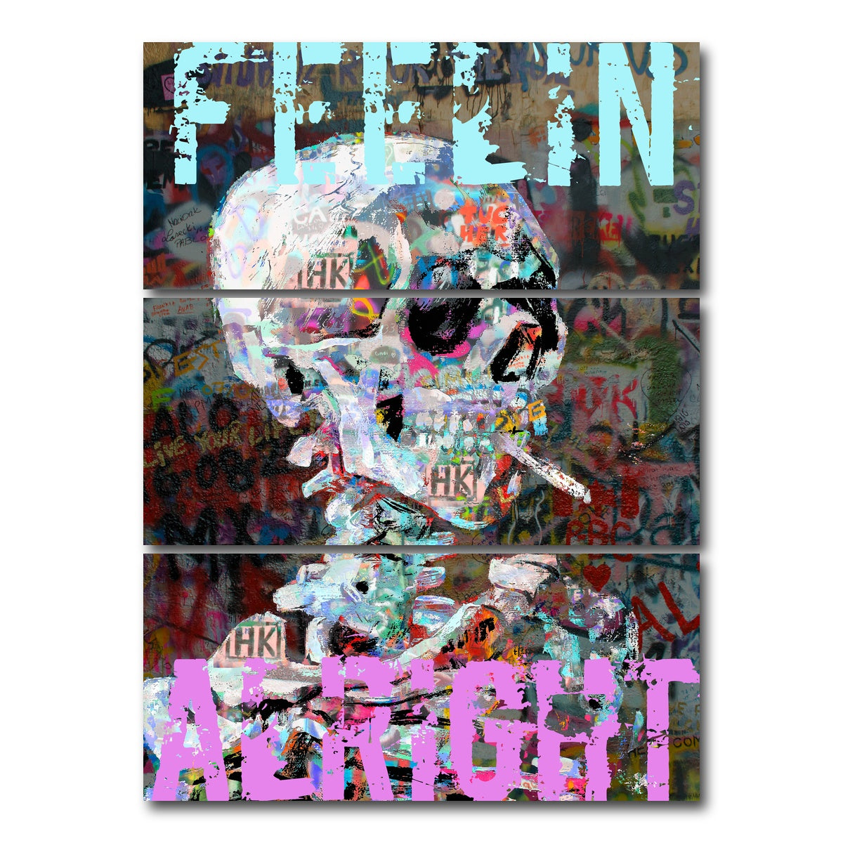 AUTO-MOCKUP WHITE | feelin alright | 3 Piece | Gallery Wrap Canvas | group=8x18_stacked