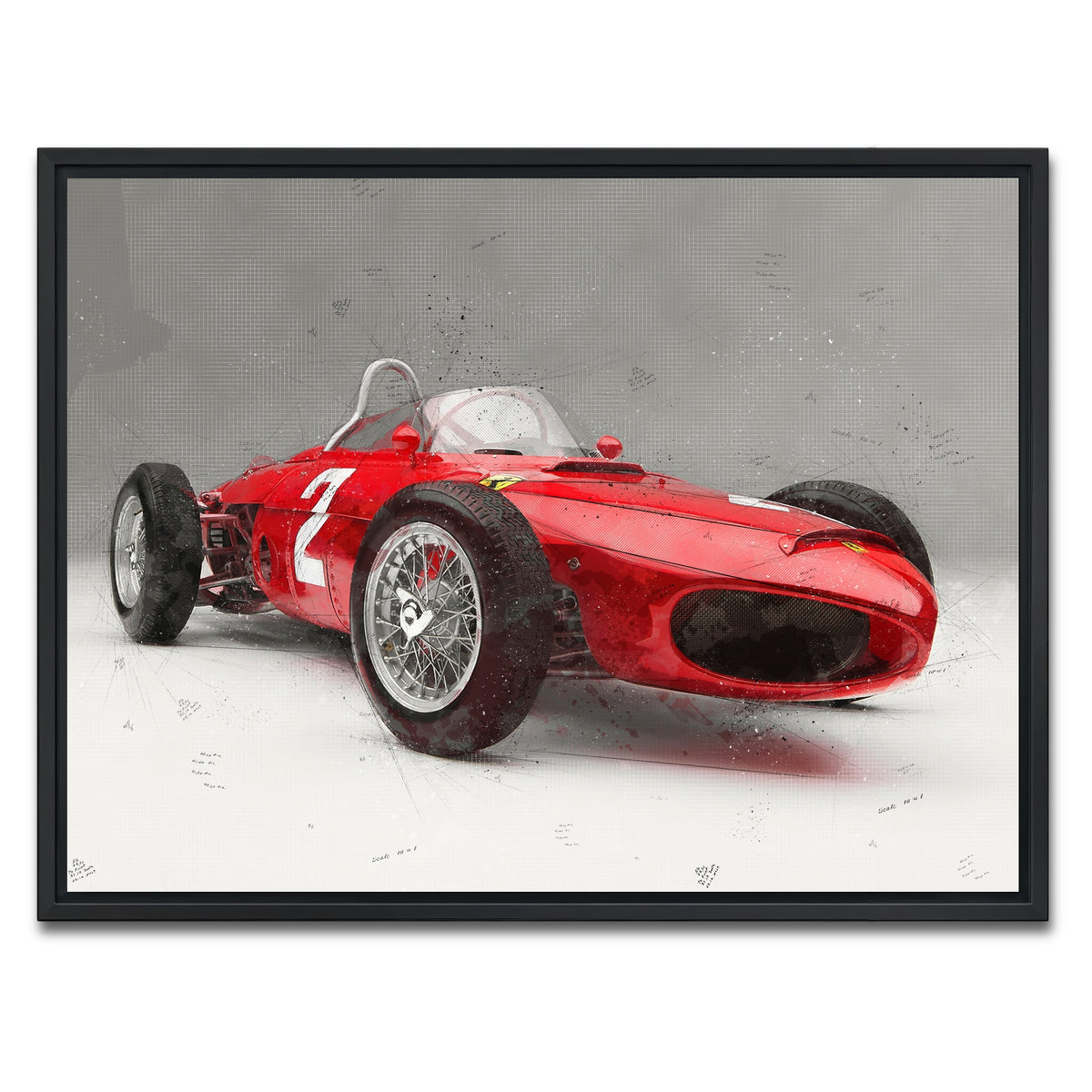 AUTO-MOCKUP WHITE | ferrari 156 | 1 Piece | Black Framed Canvas | group=4x3
