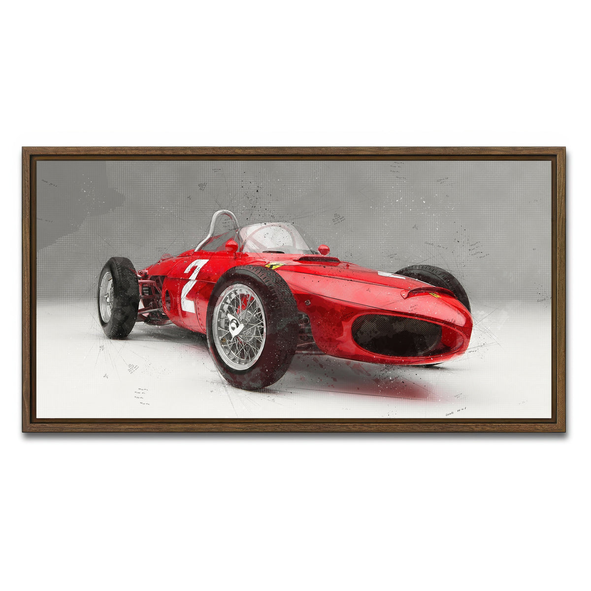 AUTO-MOCKUP WHITE | ferrari 156 | 1 Piece | Walnut Framed Canvas | group=2x1