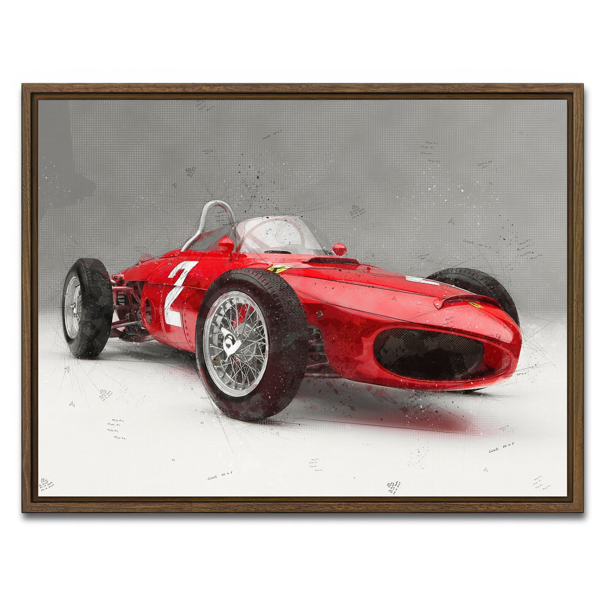 AUTO-MOCKUP WHITE | ferrari 156 | 1 Piece | Walnut Framed Canvas | group=4x3