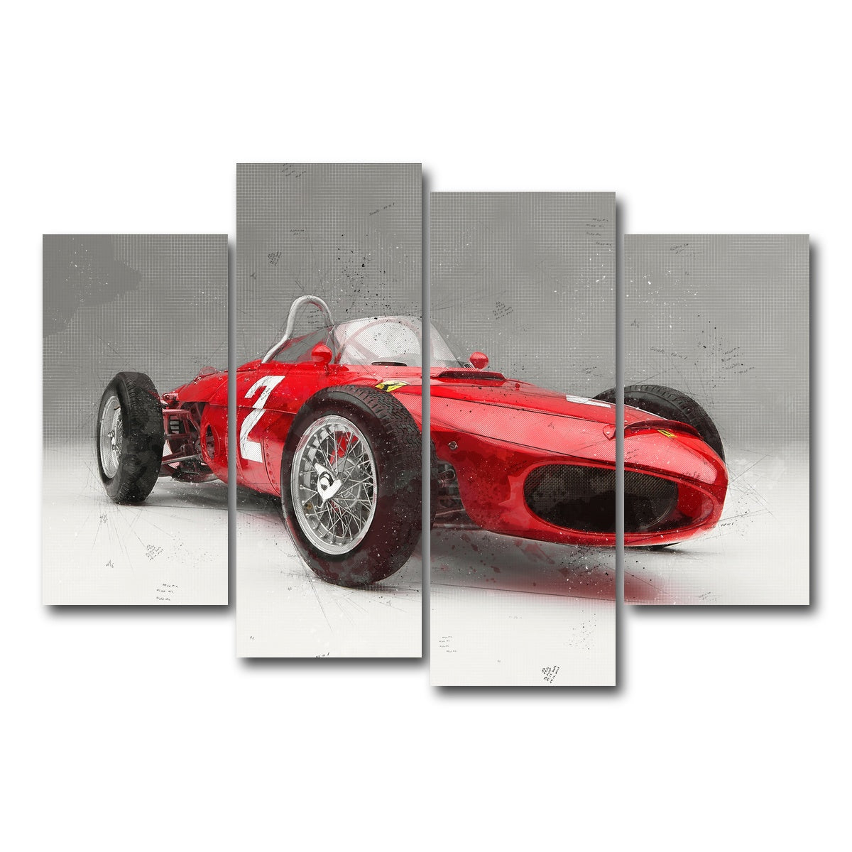 AUTO-MOCKUP WHITE | ferrari 156 | 4 Piece | Gallery Wrap Canvas | group=4_short