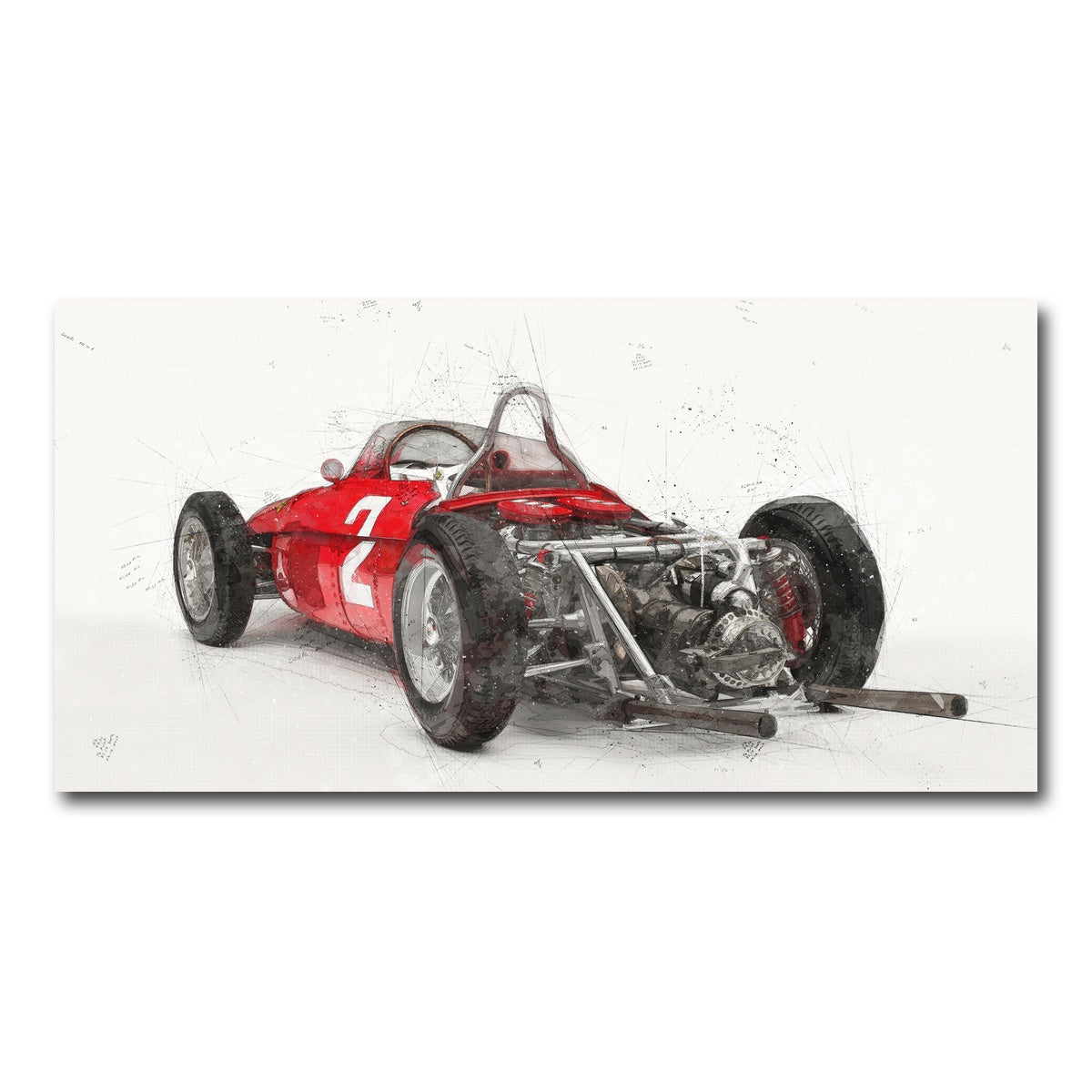 AUTO-MOCKUP WHITE | ferrari 156 rear | 1 Piece | Gallery Wrap Canvas | group=2x1