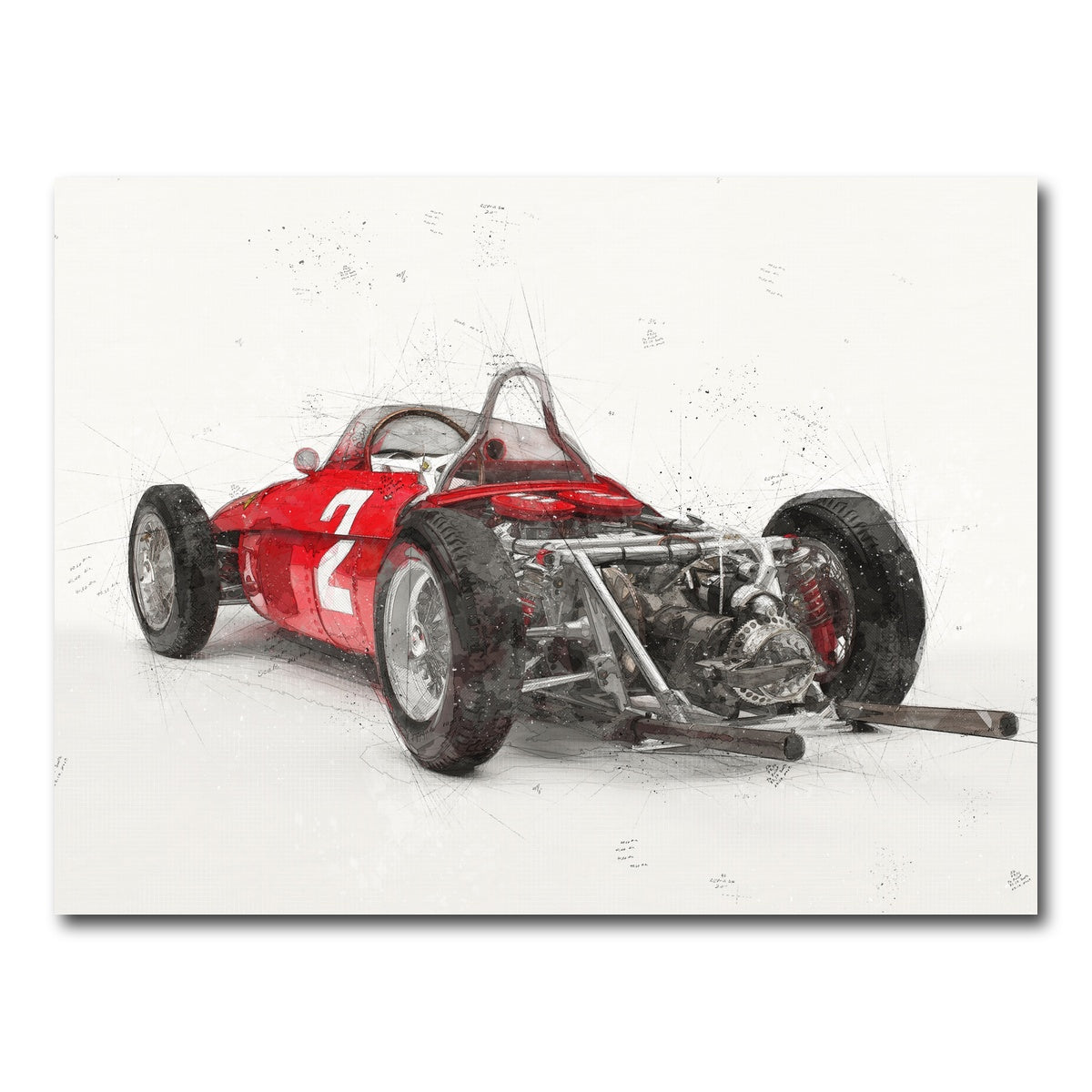 AUTO-MOCKUP WHITE | ferrari 156 rear | 1 Piece | Gallery Wrap Canvas | group=4x3