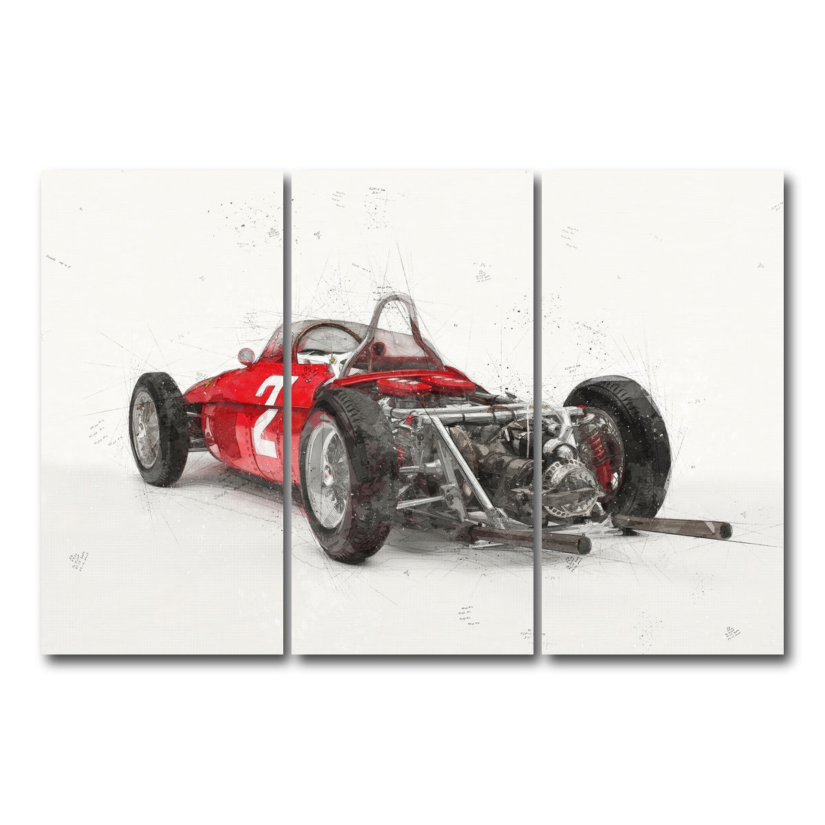 AUTO-MOCKUP WHITE | ferrari 156 rear | 3 Piece | Gallery Wrap Canvas | group=12x24