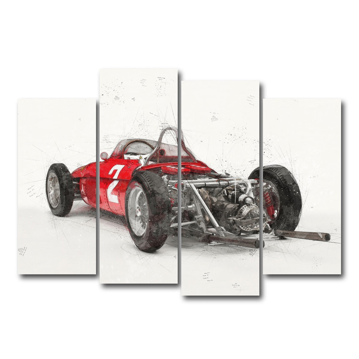 AUTO-MOCKUP WHITE | ferrari 156 rear | 4 Piece | Gallery Wrap Canvas | group=4_normal
