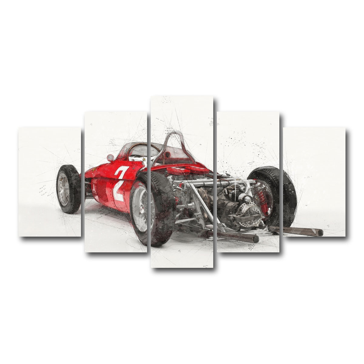 AUTO-MOCKUP WHITE | ferrari 156 rear | 5 Piece | Gallery Wrap Canvas | group=5_normal