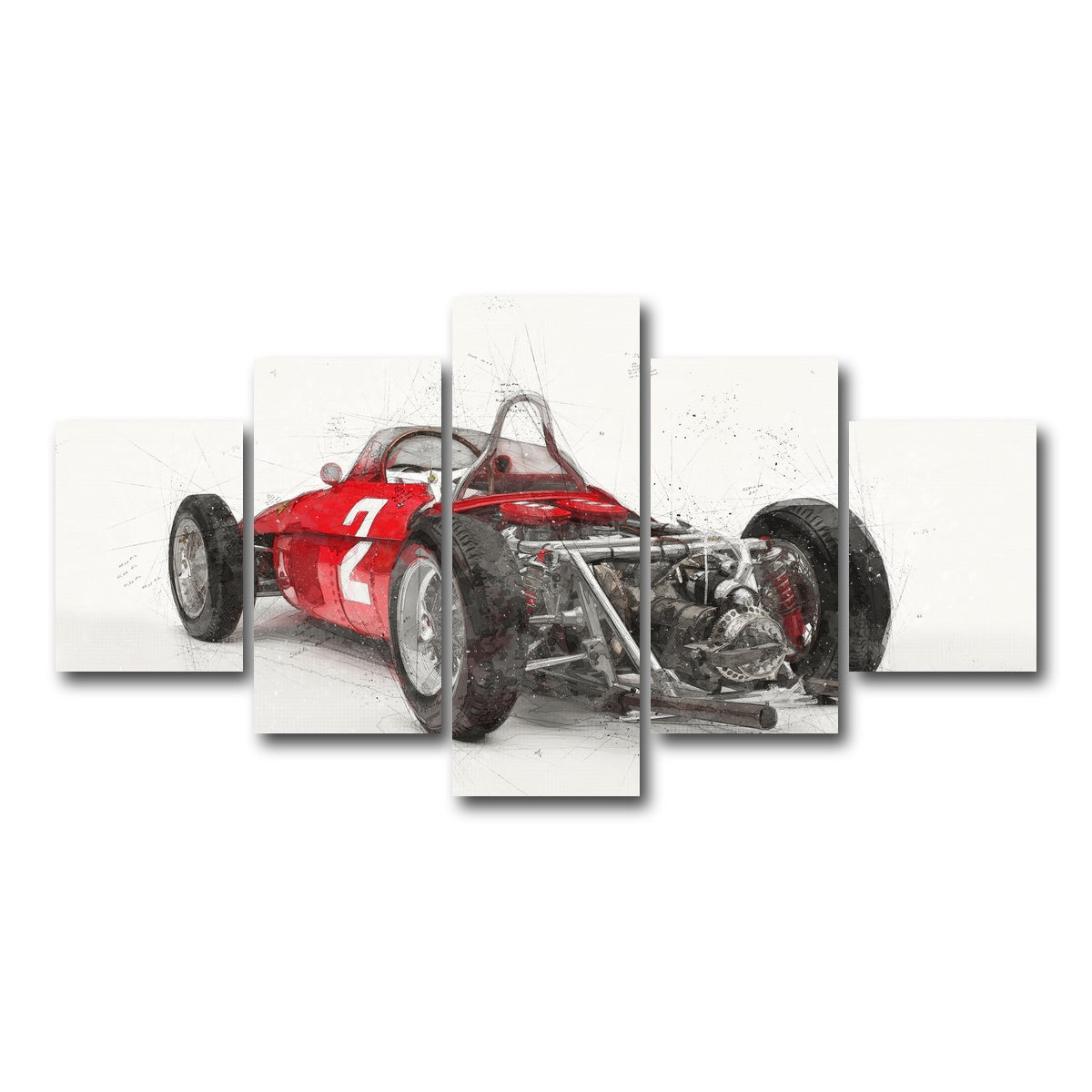 AUTO-MOCKUP WHITE | ferrari 156 rear | 5 Piece | Gallery Wrap Canvas | group=5_short