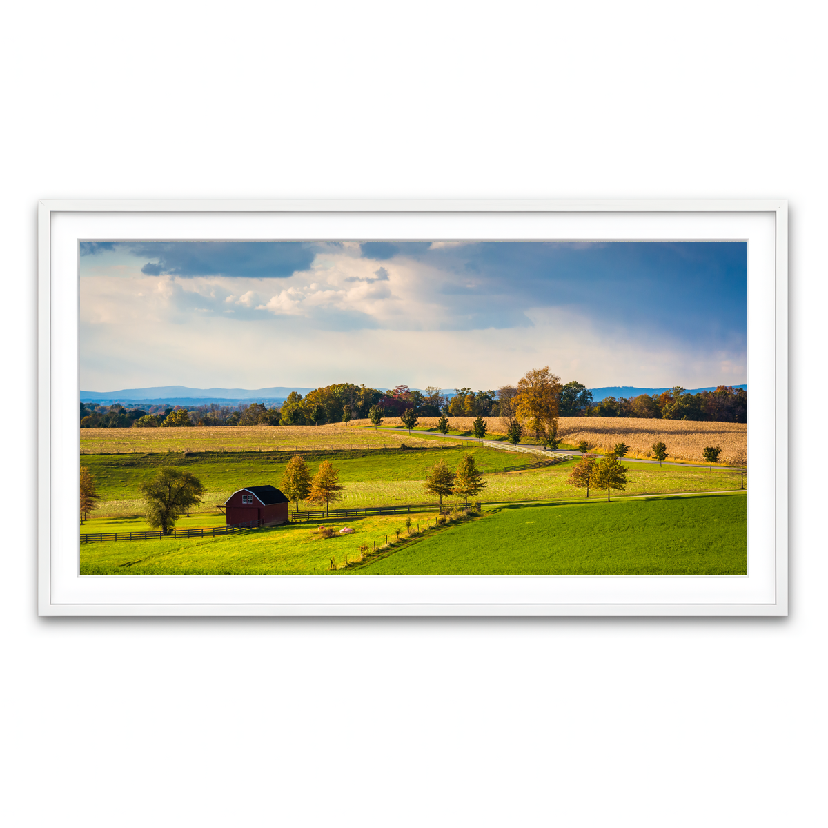 Framed Print 2x1 White