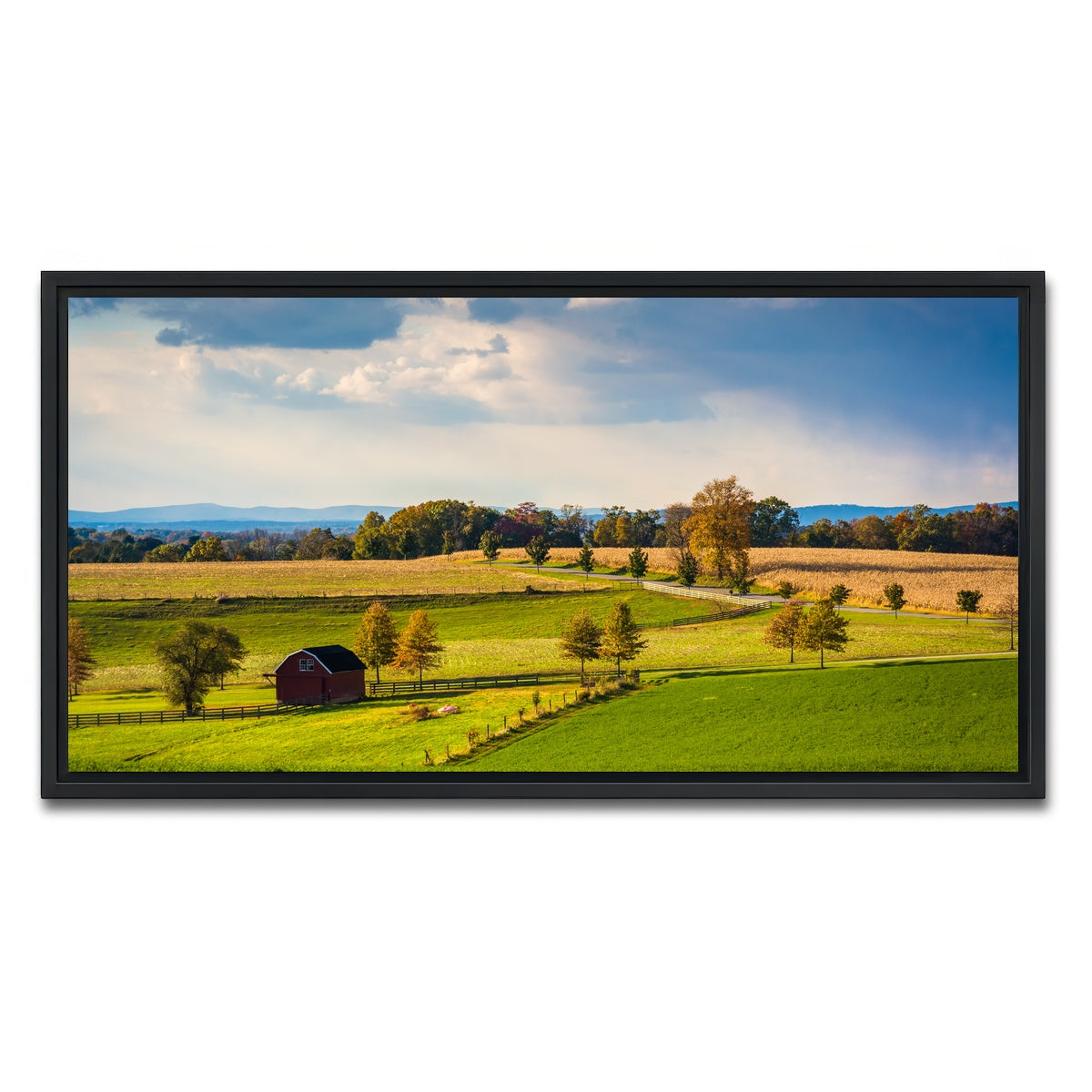 AUTO-MOCKUP WHITE | fields and hills in York County | 1 Piece | Black Framed Canvas | group=2x1