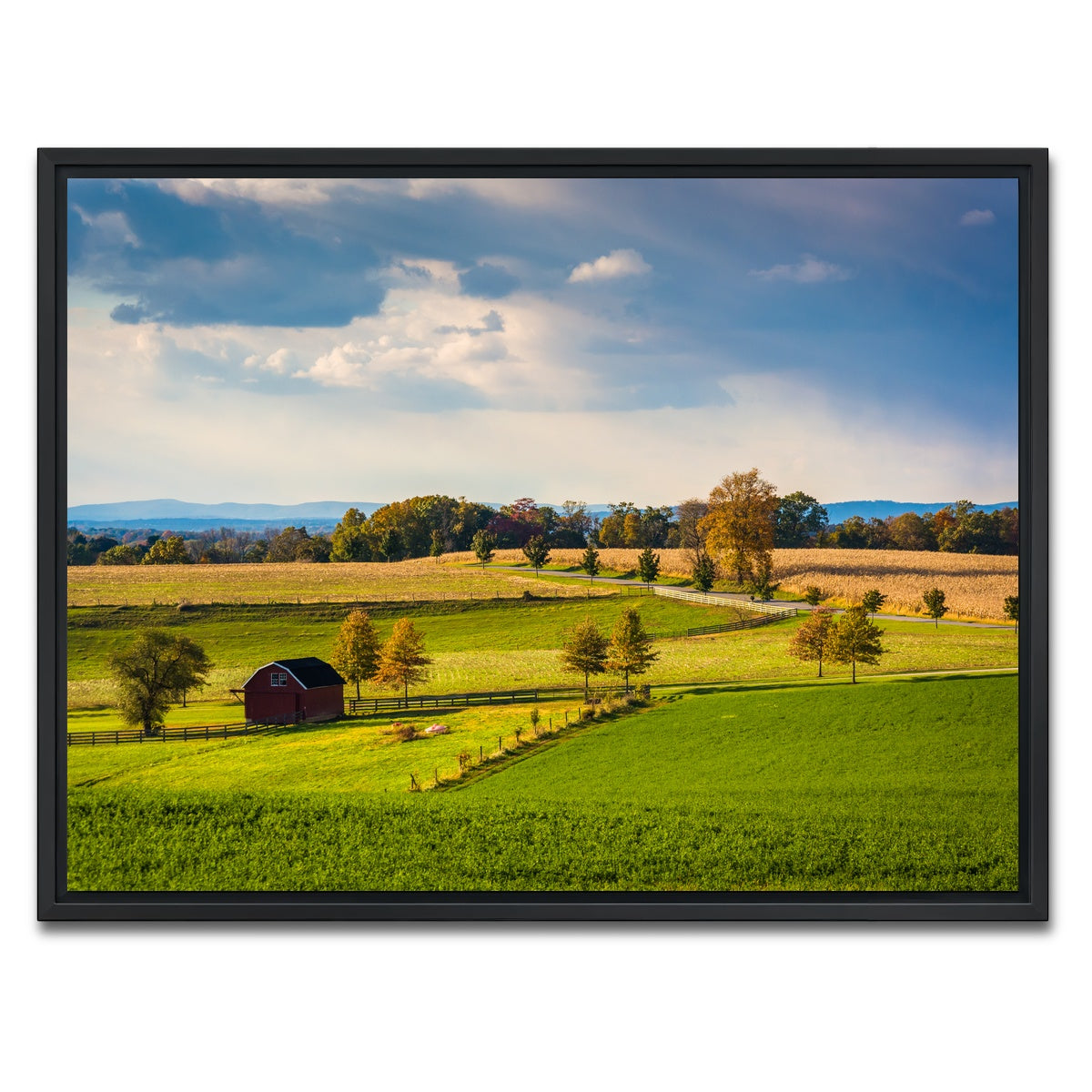 AUTO-MOCKUP WHITE | fields and hills in York County | 1 Piece | Black Framed Canvas | group=4x3