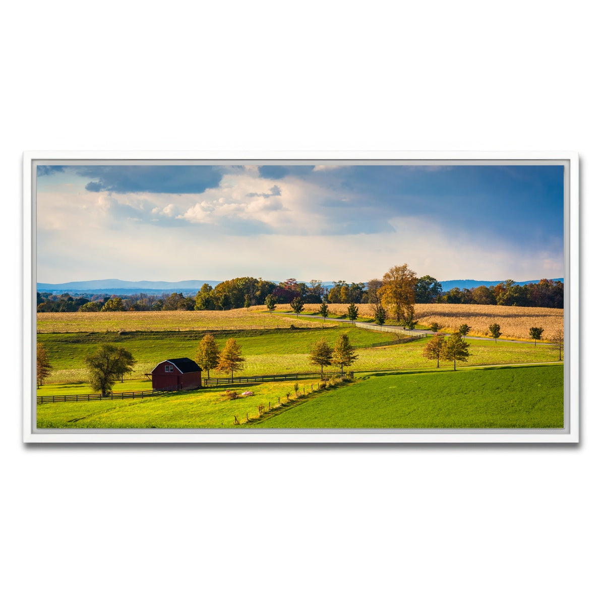 AUTO-MOCKUP WHITE | fields and hills in York County | 1 Piece | White Framed Canvas | group=2x1