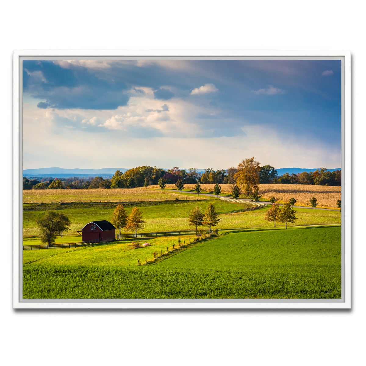 AUTO-MOCKUP WHITE | fields and hills in York County | 1 Piece | White Framed Canvas | group=4x3