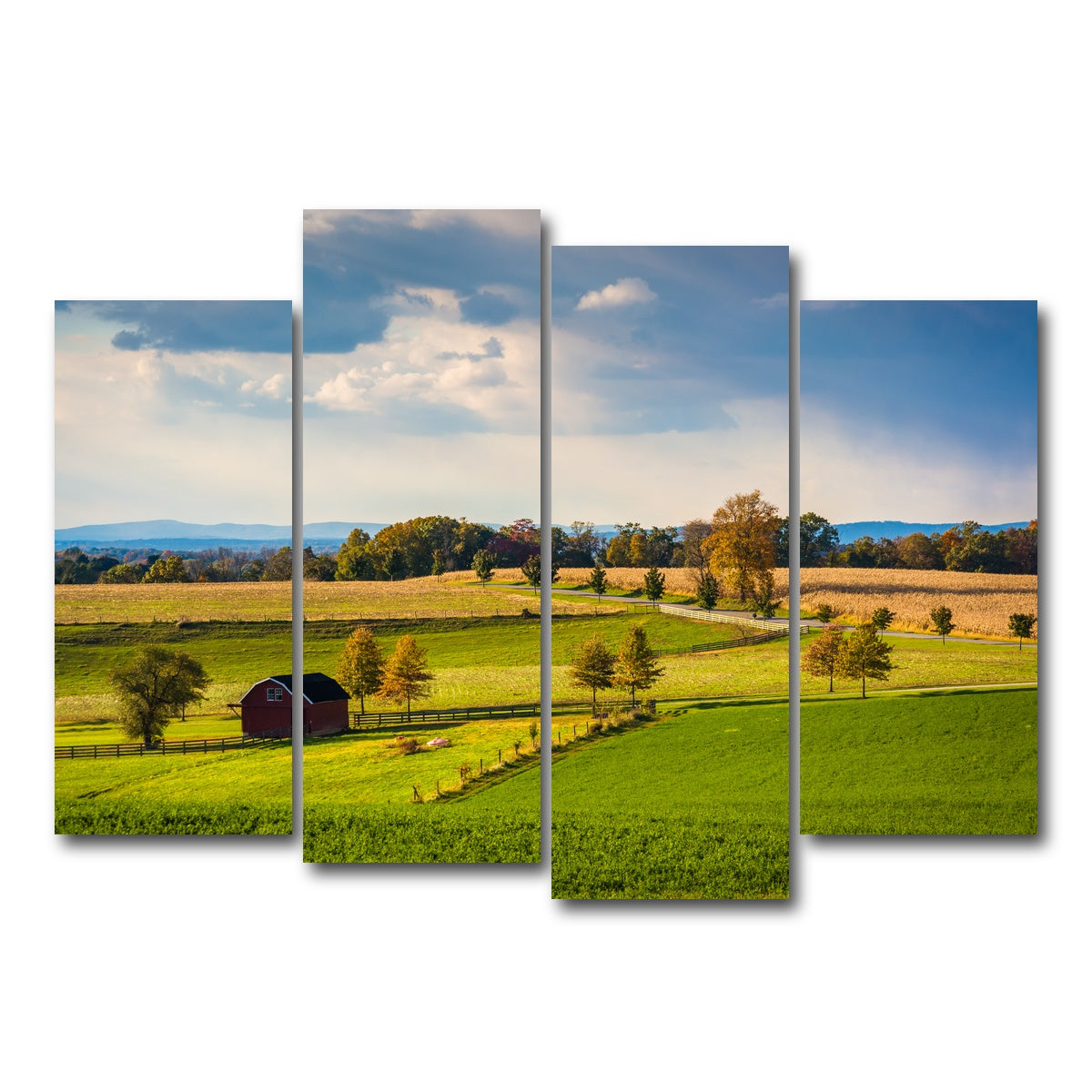 AUTO-MOCKUP WHITE | fields and hills in York County | 4 Piece | Gallery Wrap Canvas | group=4_normal