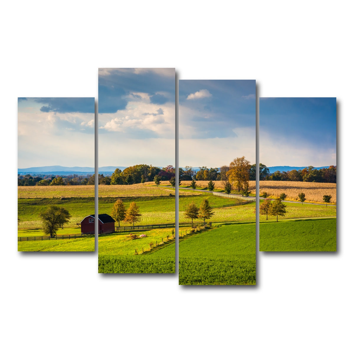 AUTO-MOCKUP WHITE | fields and hills in York County | 4 Piece | Gallery Wrap Canvas | group=4_short