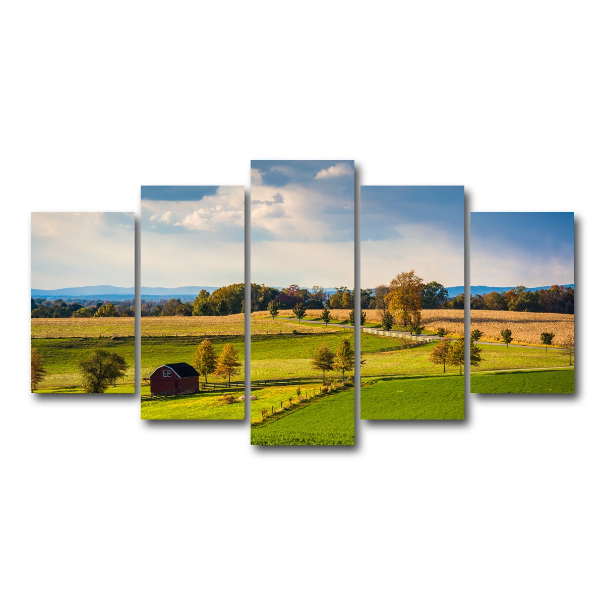 AUTO-MOCKUP WHITE | fields and hills in York County | 5 Piece | Gallery Wrap Canvas | group=5_normal