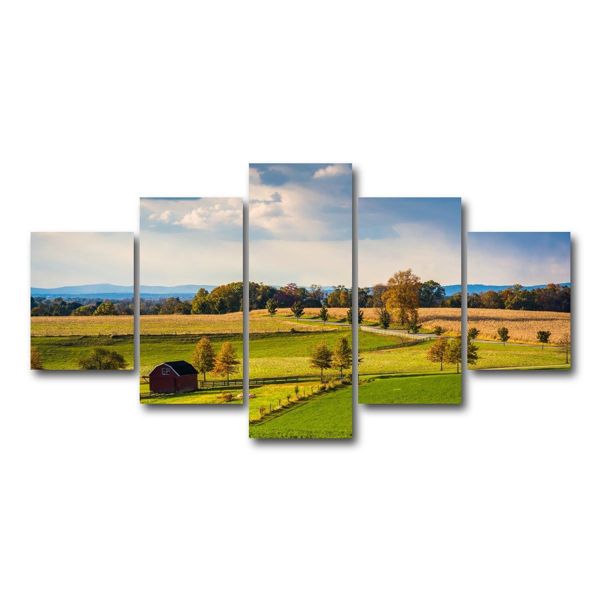 AUTO-MOCKUP WHITE | fields and hills in York County | 5 Piece | Gallery Wrap Canvas | group=5_short