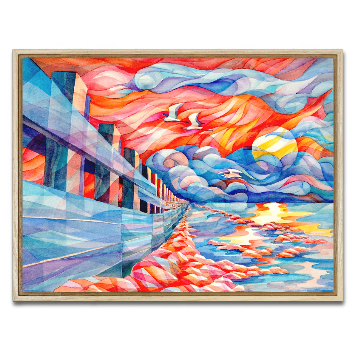 AUTO-MOCKUP WHITE | flight of the egrets | 1 Piece | Natural Framed Canvas | group=4x3