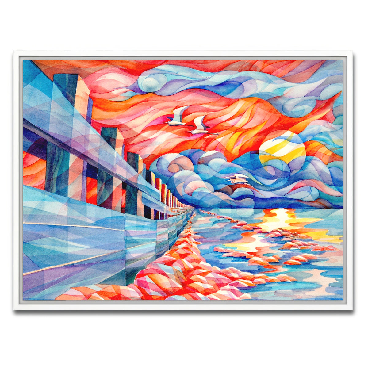 AUTO-MOCKUP WHITE | flight of the egrets | 1 Piece | White Framed Canvas | group=4x3