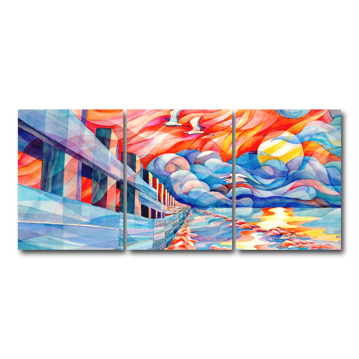 AUTO-MOCKUP WHITE | flight of the egrets | 3 Piece | Gallery Wrap Canvas | group=18x24