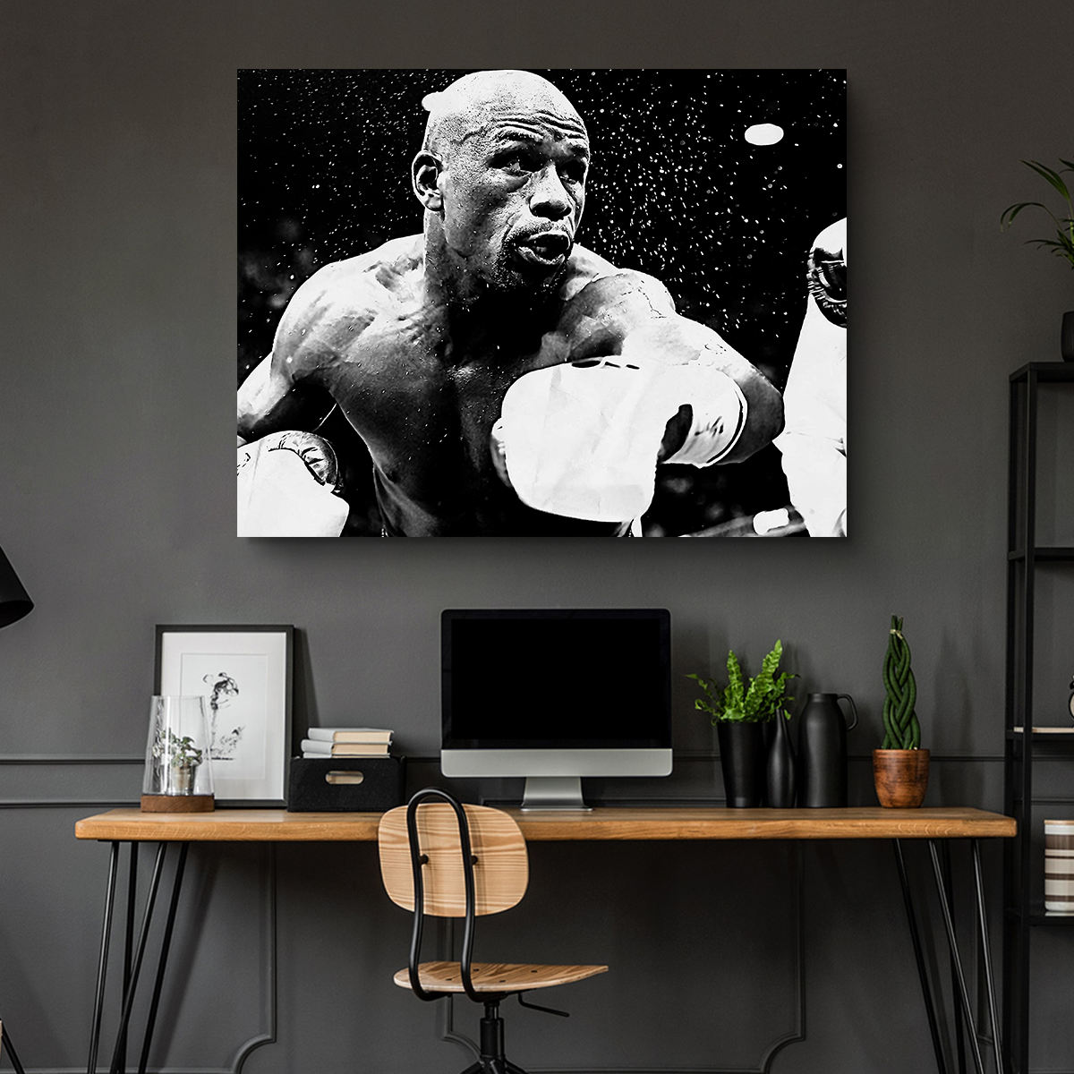 Floyd Mayweather Jr. Grayscale Wall Art