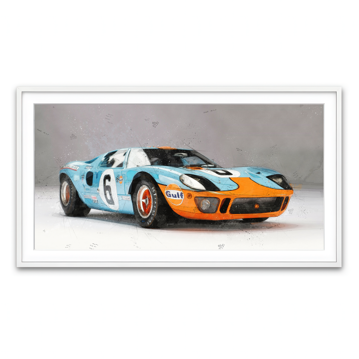 Framed Print 2x1 White