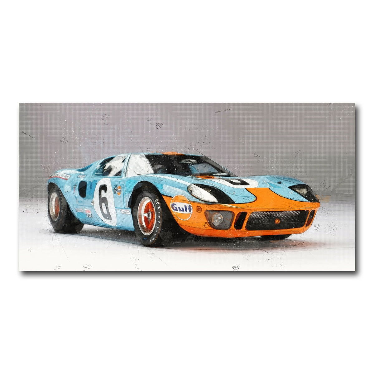 AUTO-MOCKUP WHITE | ford GT | 1 Piece | Gallery Wrap Canvas | group=2x1