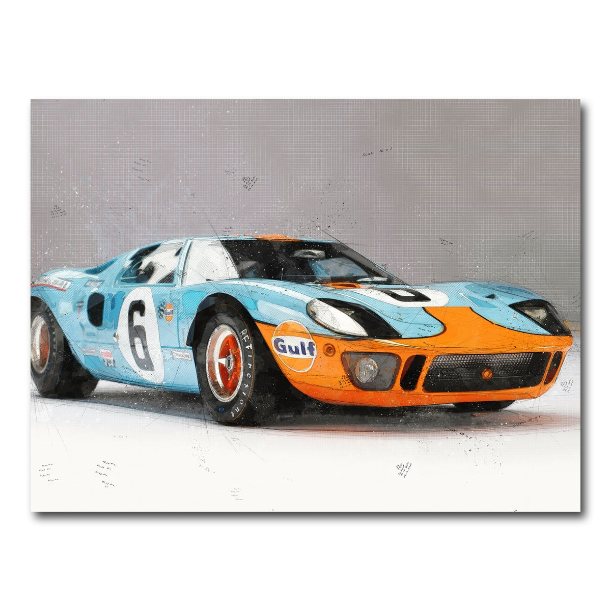 AUTO-MOCKUP WHITE | ford GT | 1 Piece | Gallery Wrap Canvas | group=4x3