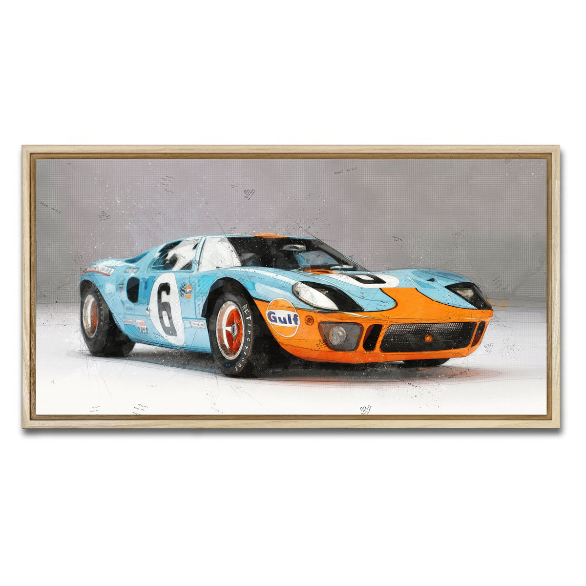 AUTO-MOCKUP WHITE | ford GT | 1 Piece | Natural Framed Canvas | group=2x1