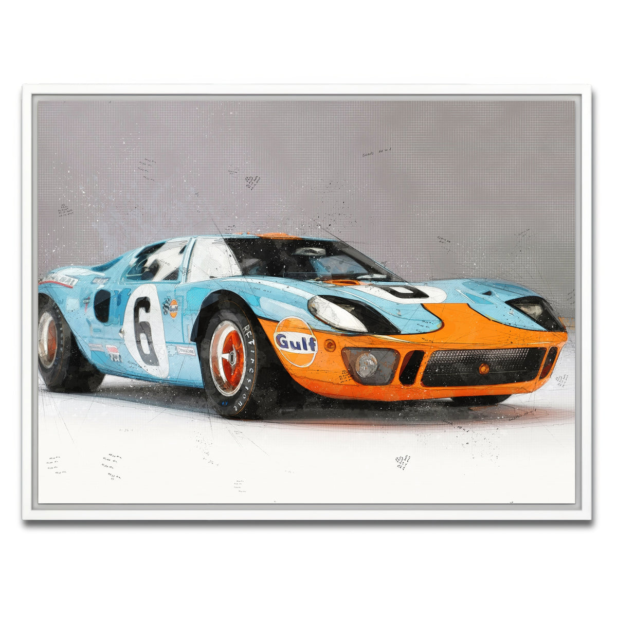 AUTO-MOCKUP WHITE | ford GT | 1 Piece | White Framed Canvas | group=4x3