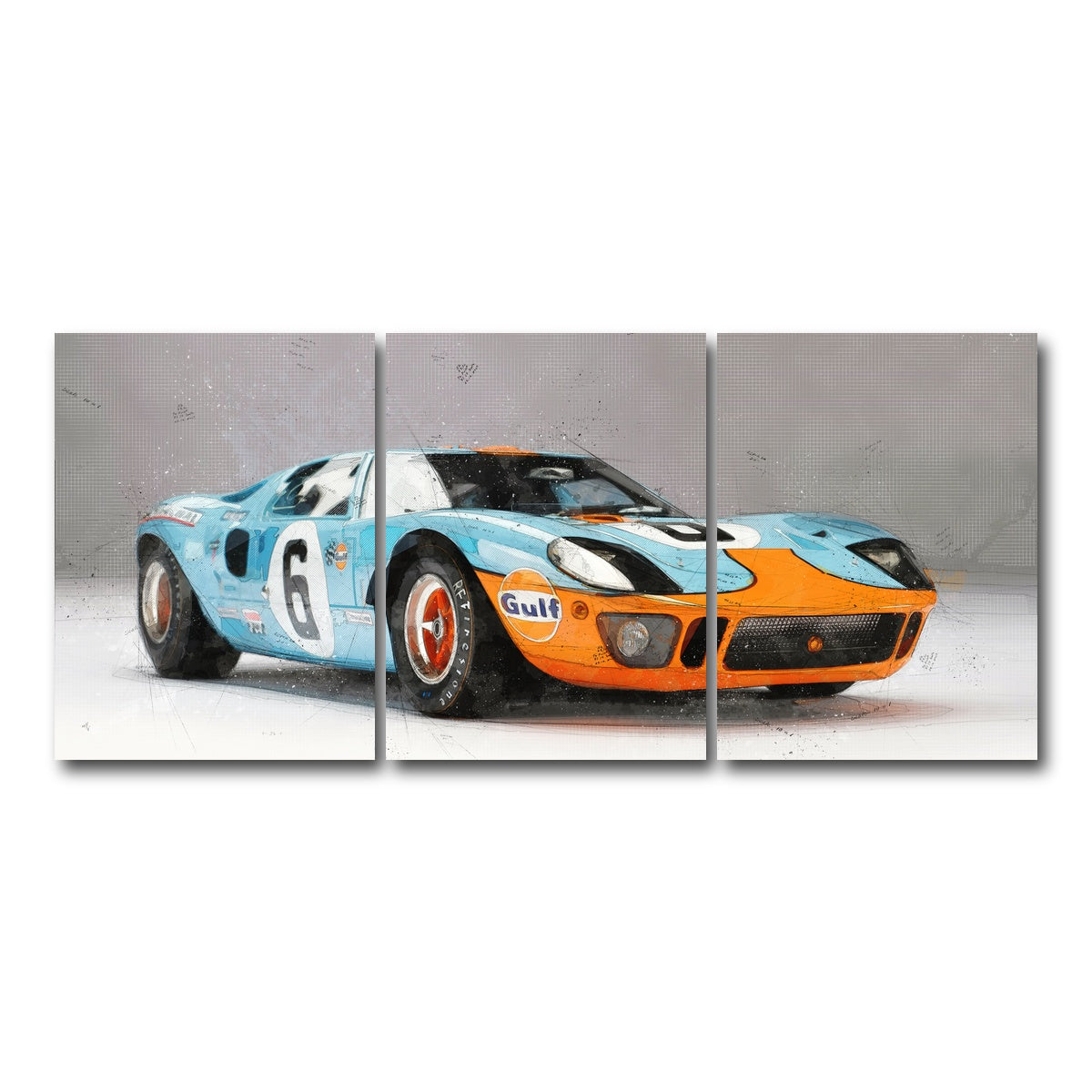 AUTO-MOCKUP WHITE | ford GT | 3 Piece | Gallery Wrap Canvas | group=18x24