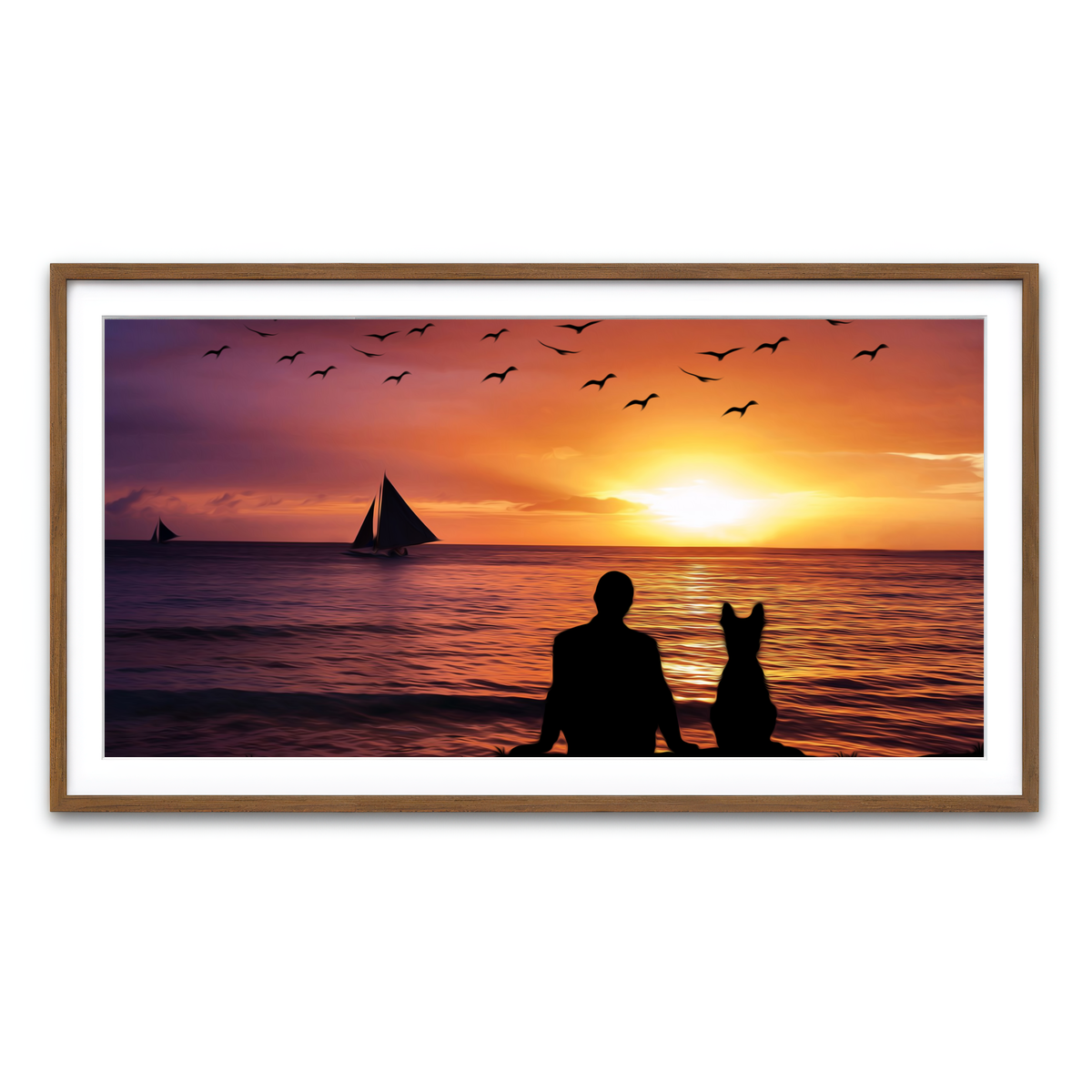Framed Print 2x1 Walnut