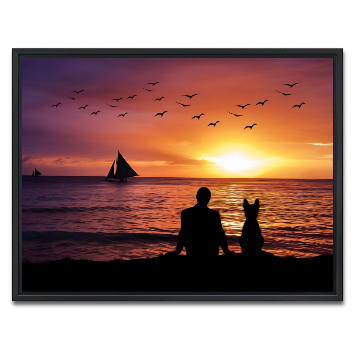 AUTO-MOCKUP WHITE | friendship sunset | 1 Piece | Black Framed Canvas | group=4x3
