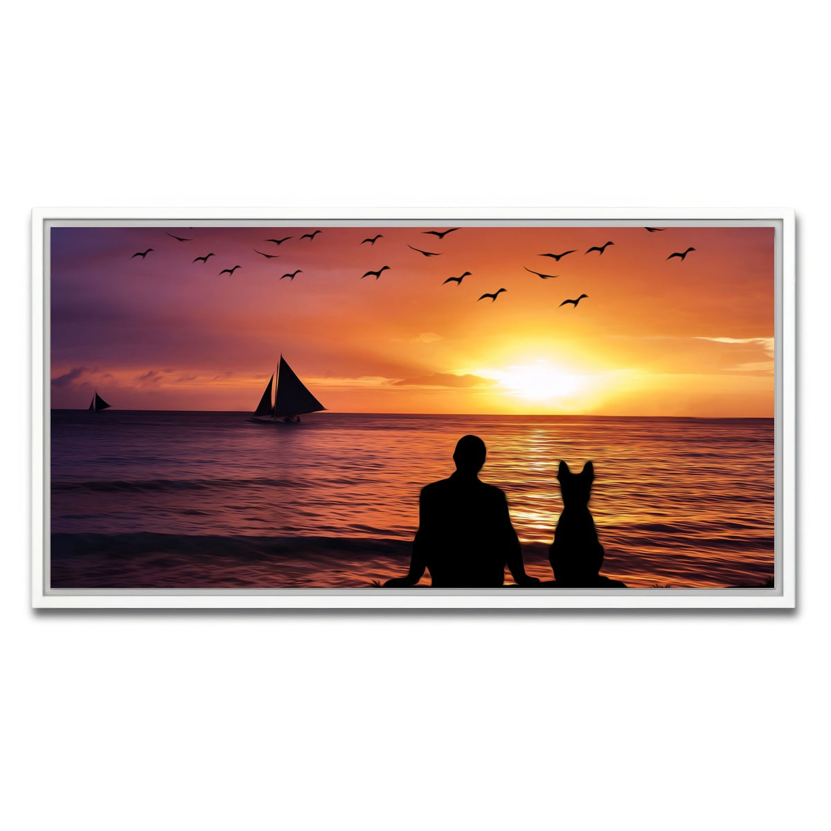 AUTO-MOCKUP WHITE | friendship sunset | 1 Piece | White Framed Canvas | group=2x1