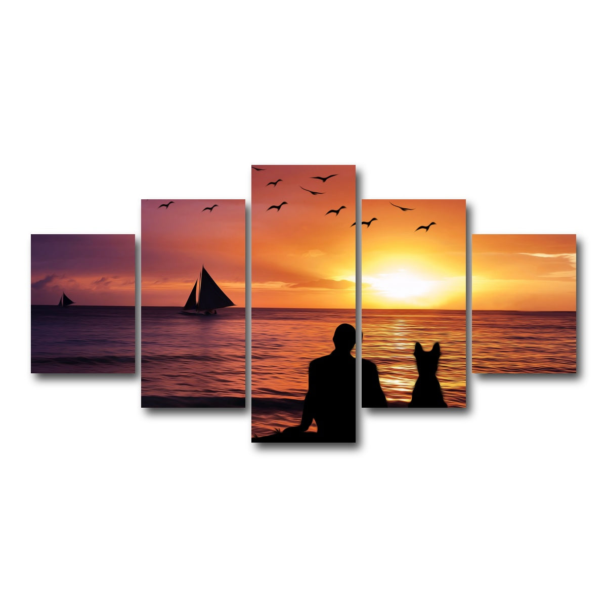 AUTO-MOCKUP WHITE | friendship sunset | 5 Piece | Gallery Wrap Canvas | group=5_short