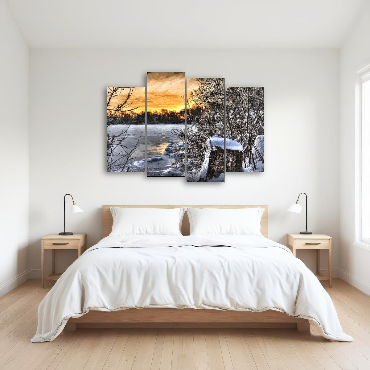 AUTO-MOCKUP ROOM | frozen lake at sunset