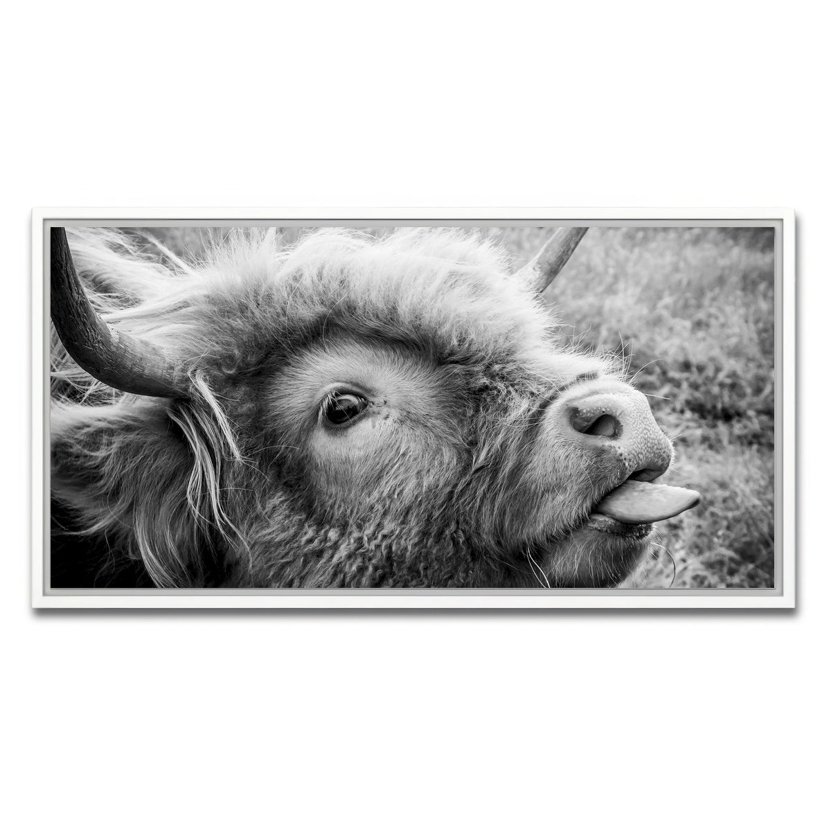 AUTO-MOCKUP WHITE | funny cow | 1 Piece | White Framed Canvas | group=2x1