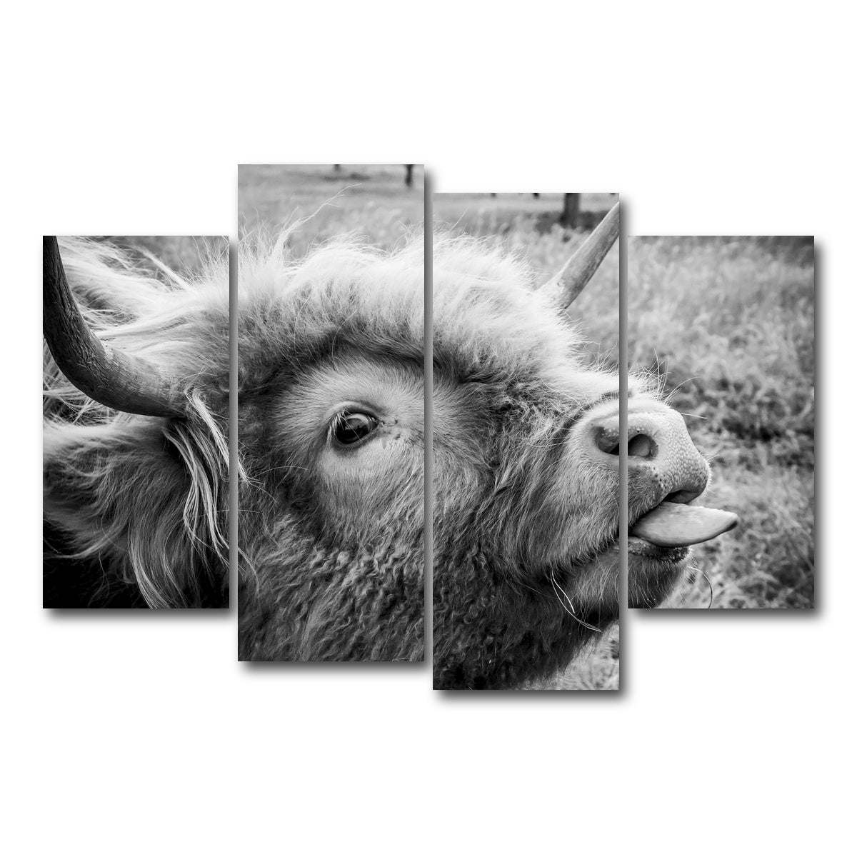 AUTO-MOCKUP WHITE | funny cow | 4 Piece | Gallery Wrap Canvas | group=4_short
