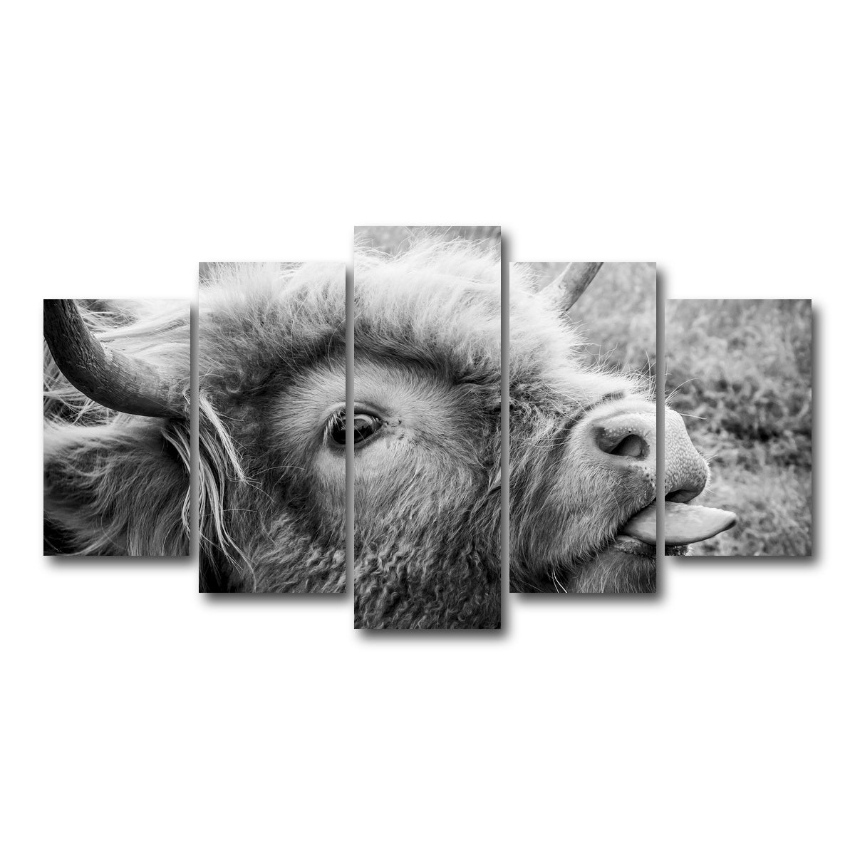 AUTO-MOCKUP WHITE | funny cow | 5 Piece | Gallery Wrap Canvas | group=5_normal
