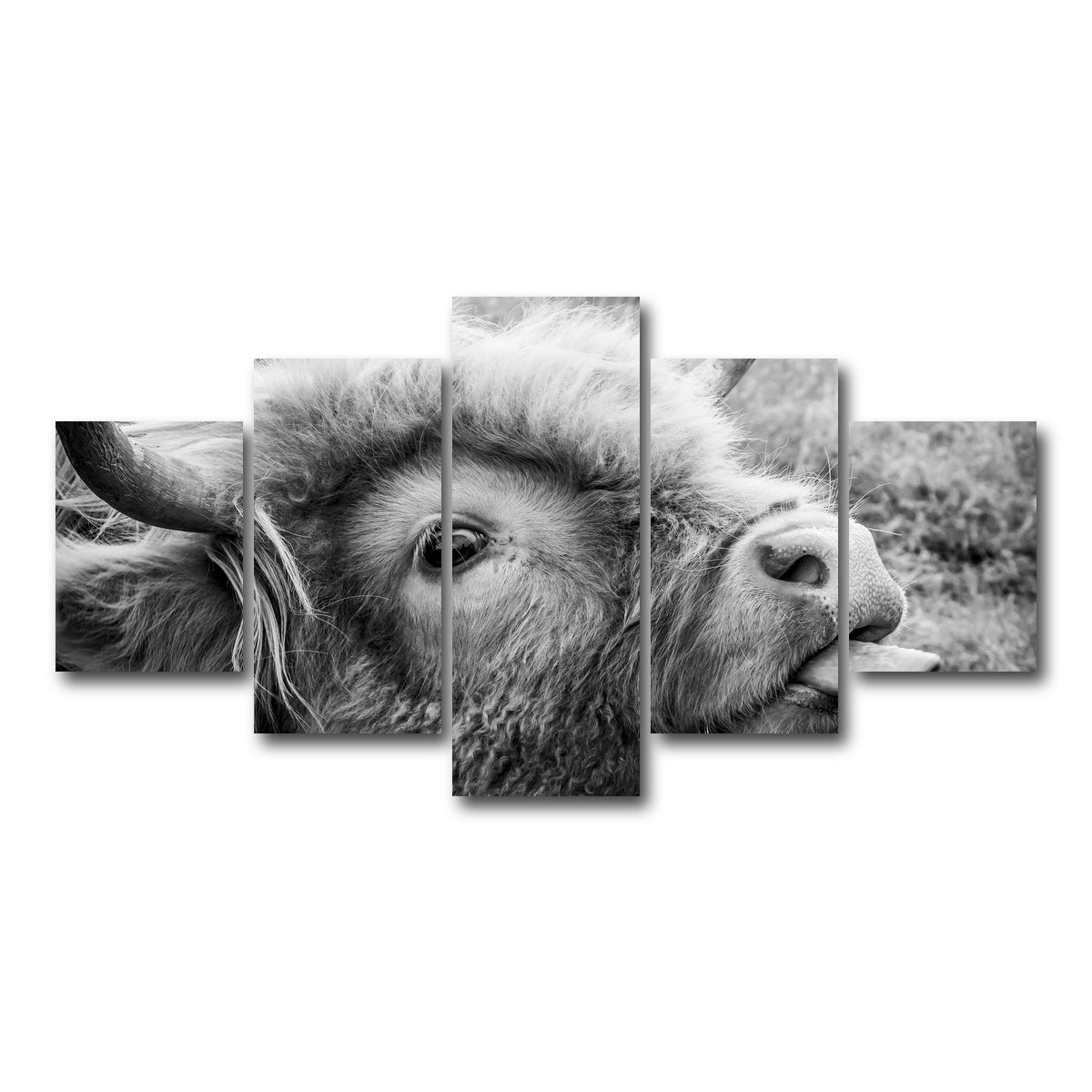 AUTO-MOCKUP WHITE | funny cow | 5 Piece | Gallery Wrap Canvas | group=5_short