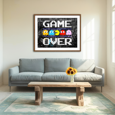 AUTO-MOCKUP ROOM | Game Over Wall Art